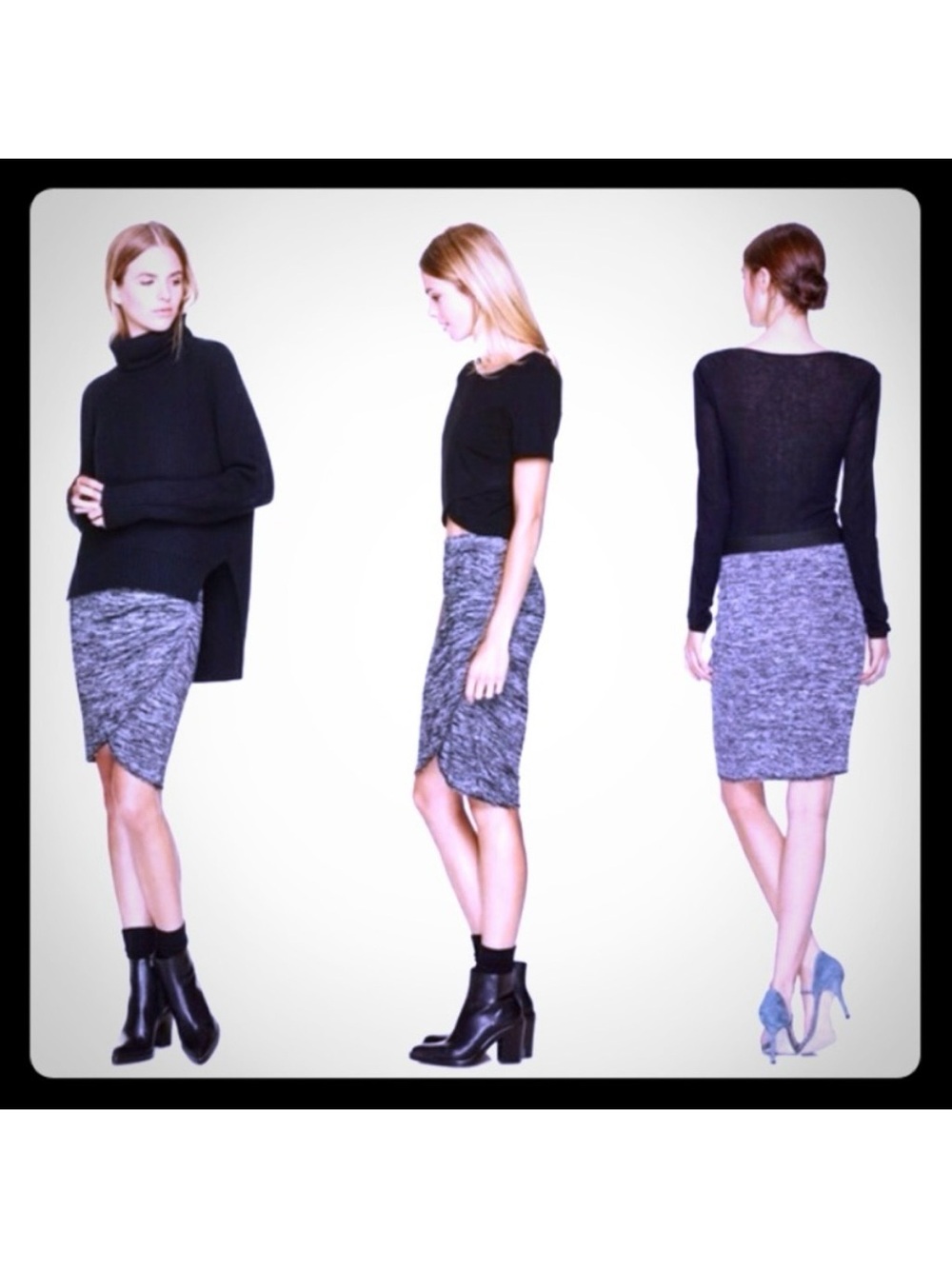 Wilfred Free Ruched Bodycon Skirt: Heather Grey